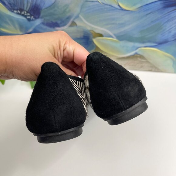 Vionic Minna Zebra Print Ballet Flats With Bow Detail - Black & White Size 6 - Picture 16 of 16